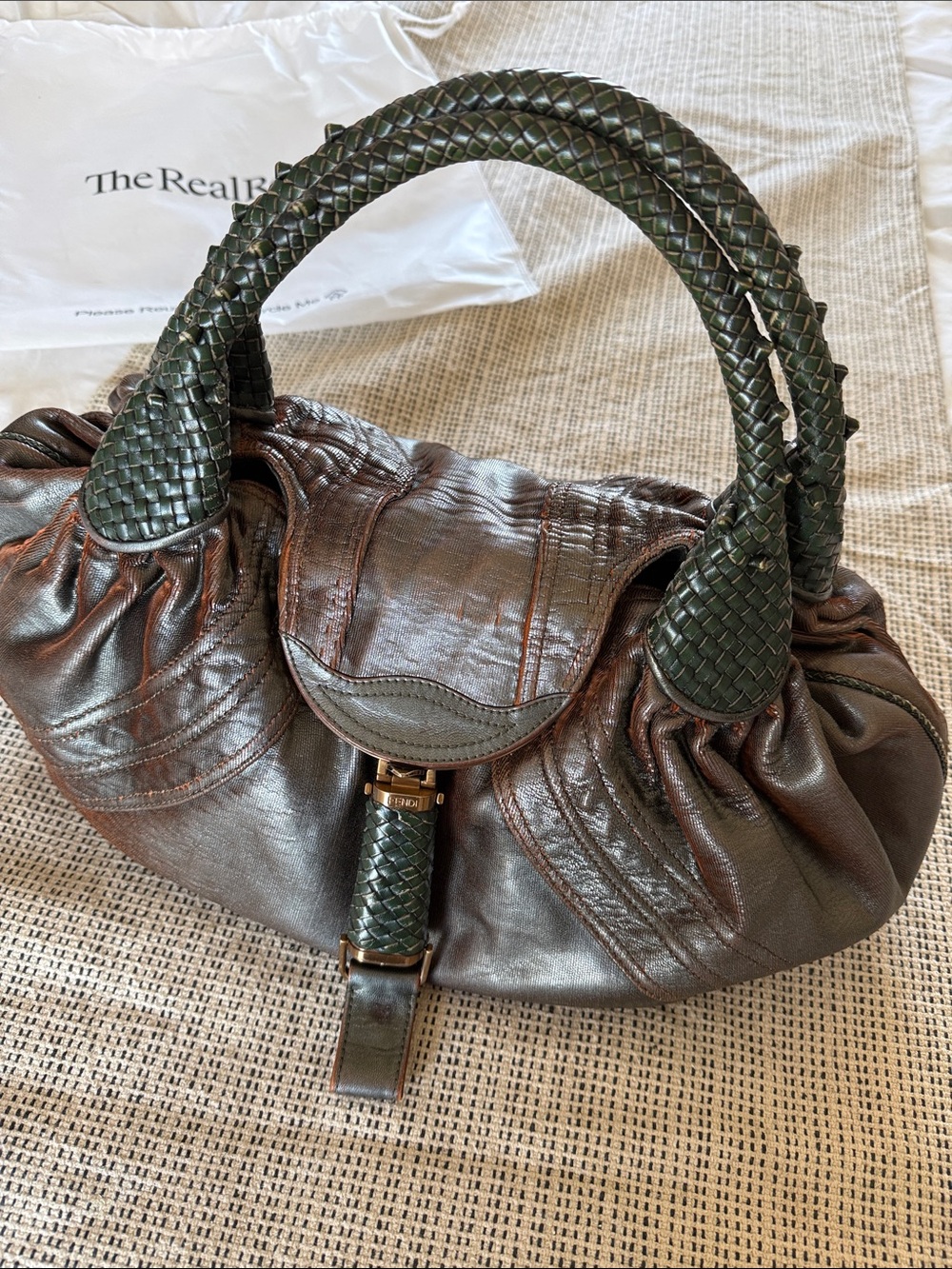 Fendi Spy Bag Napa Nuvolata Brown Leather Hobo